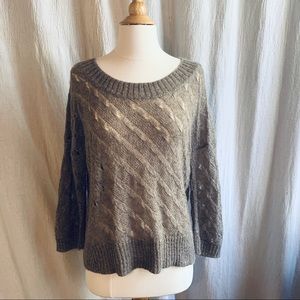 Ann Taylor Loft Loose Knit Taupe Sweater Size Med